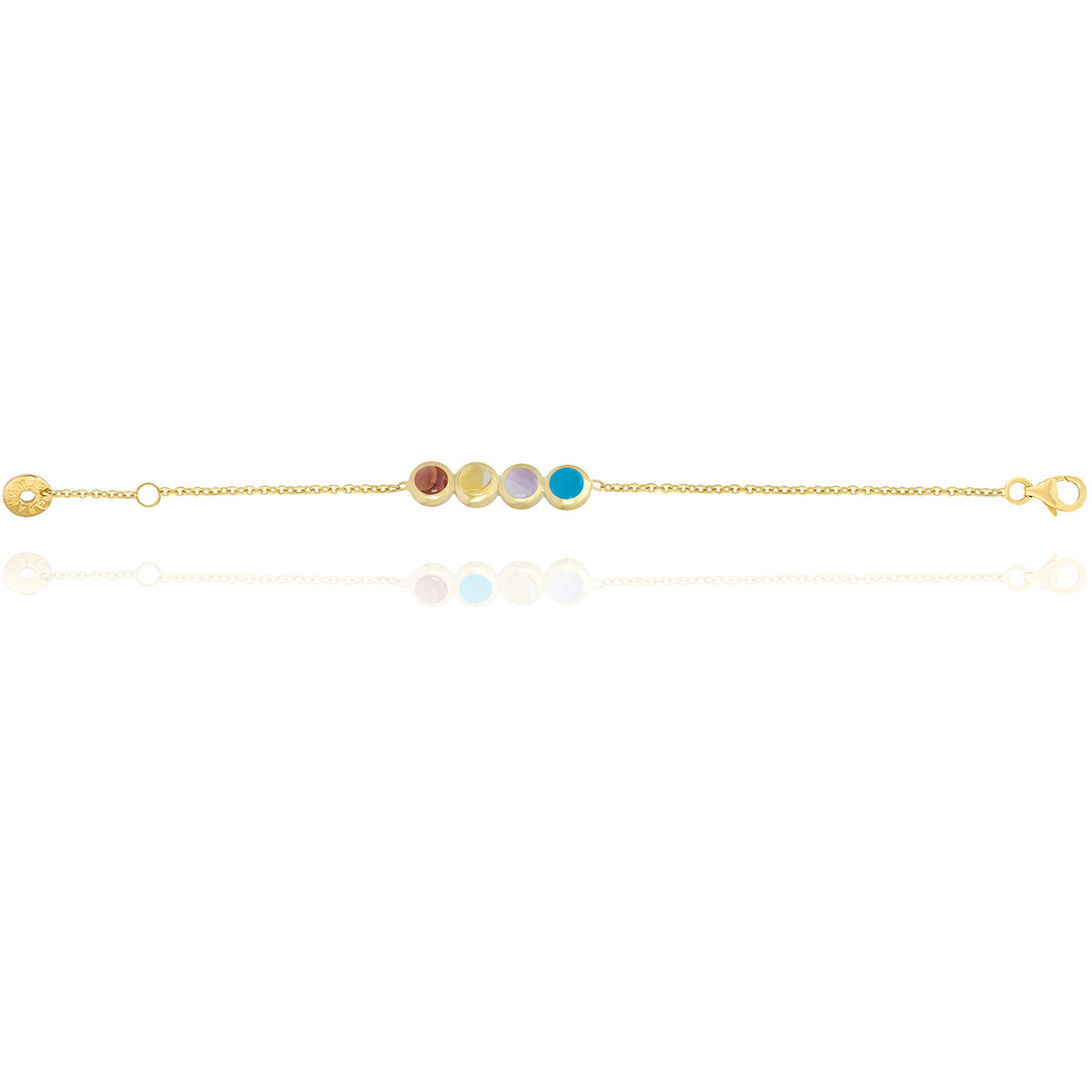 Multicolored Stones Bracelet in 18k Yellow Gold | El Mawardy Jewelry