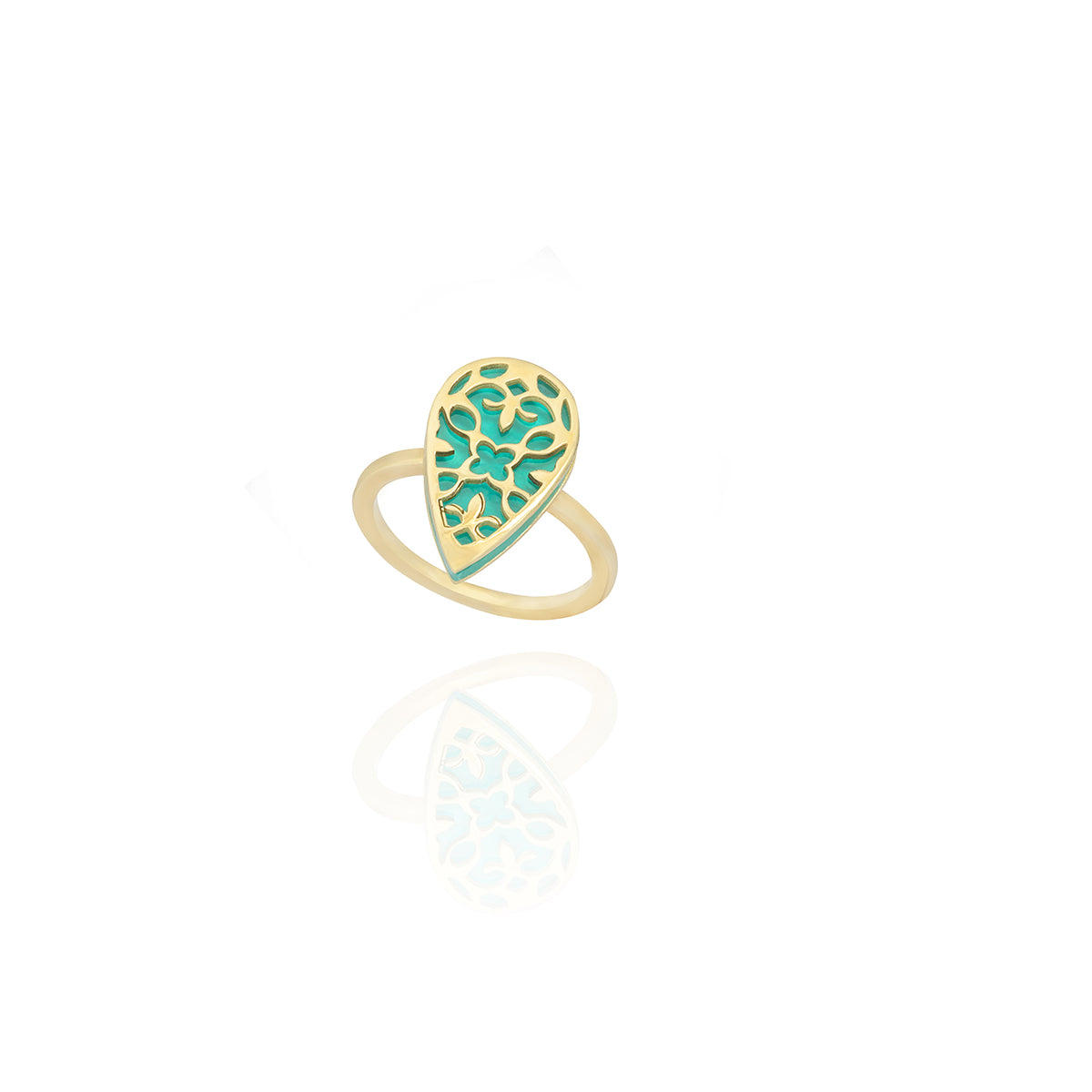 Pear-Shaped Ring in 18K Yellow Gold