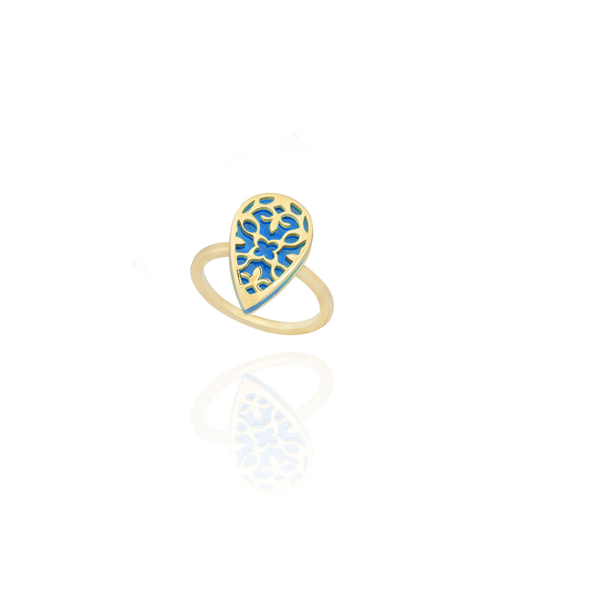 Pear-Shaped Ring in 18K Yellow Gold