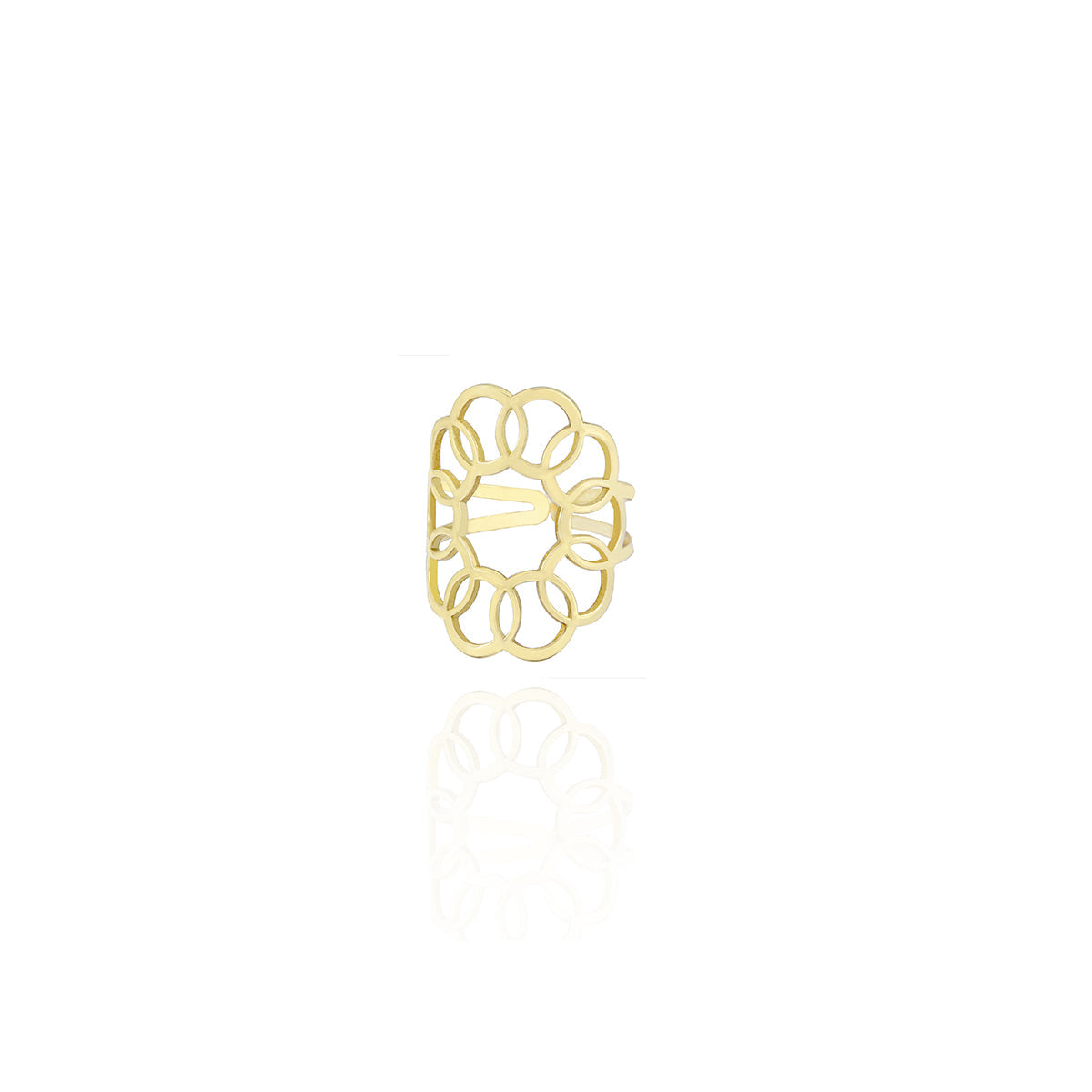 Sunflower Ring in 18k Yellow Gold