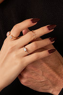 Diamond Square Frame Engagement Ring in 18K Gold