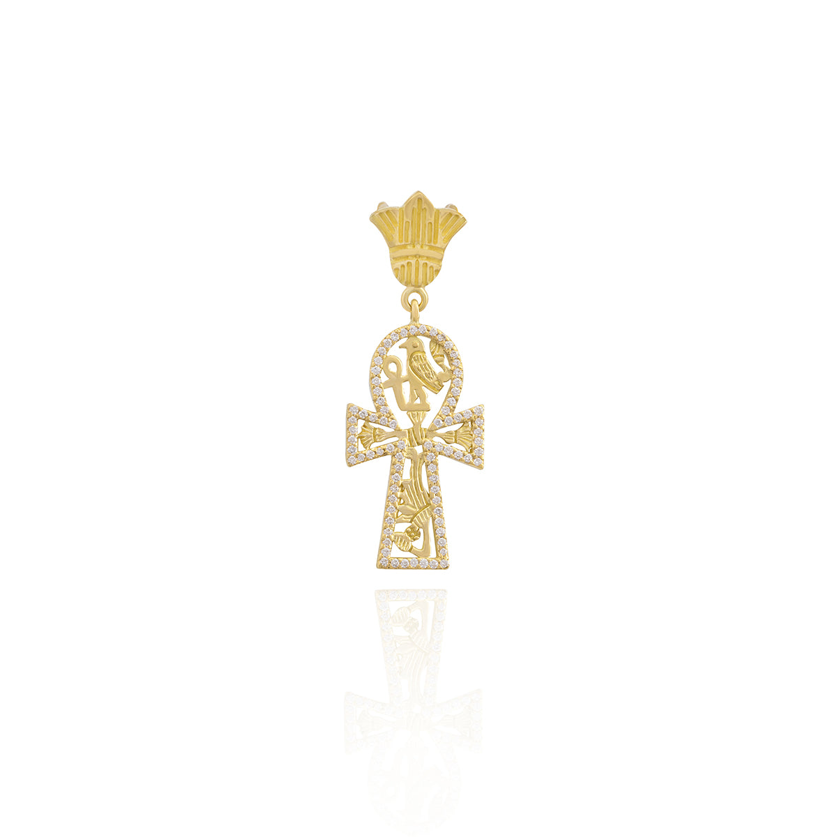 Diamond Ankh Cross Pendant - The Key of Life
