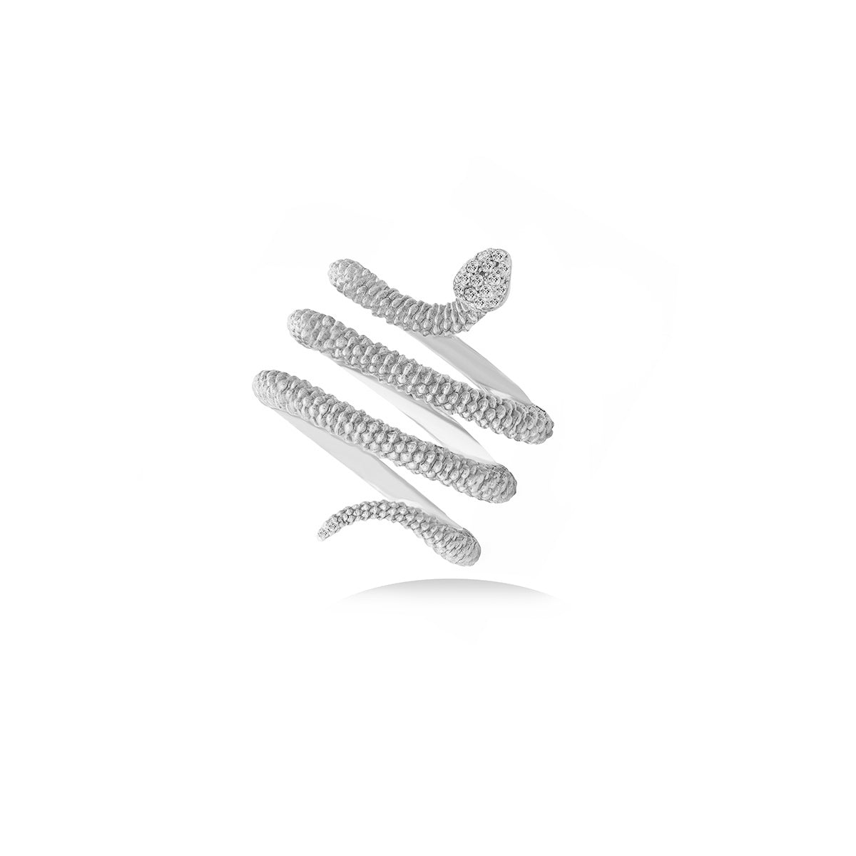 Diamond Snake Ring In 18K Rose Gold