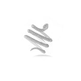 Diamond Snake Ring In 18K Rose Gold