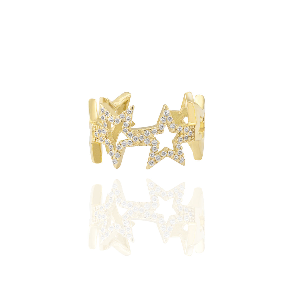 Diamond Stars Ring in 18K Yellow Gold