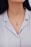 Egyptian Lotus Pendant in 18K Yellow Gold