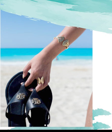 Egyptian Lotus Cuff Bracelet in 18K Yellow Gold