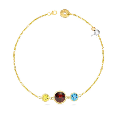 Colorful Gemstone Bracelet in 18K Gold