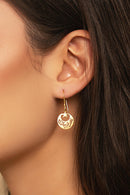 Crescent and star (Allah Khair Hafez) Drop Earrings in 18k Yellow Gold