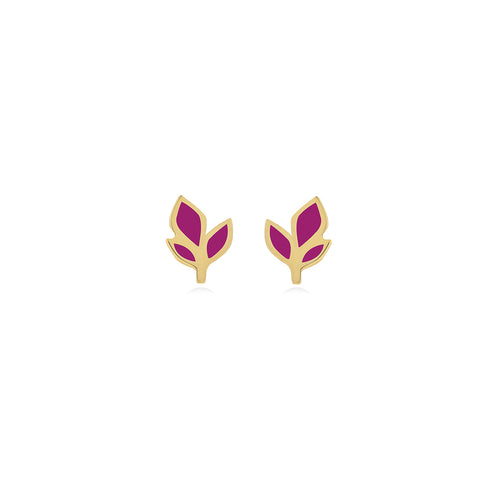 Leaf Shape Earrings in 18k Yellow Gold