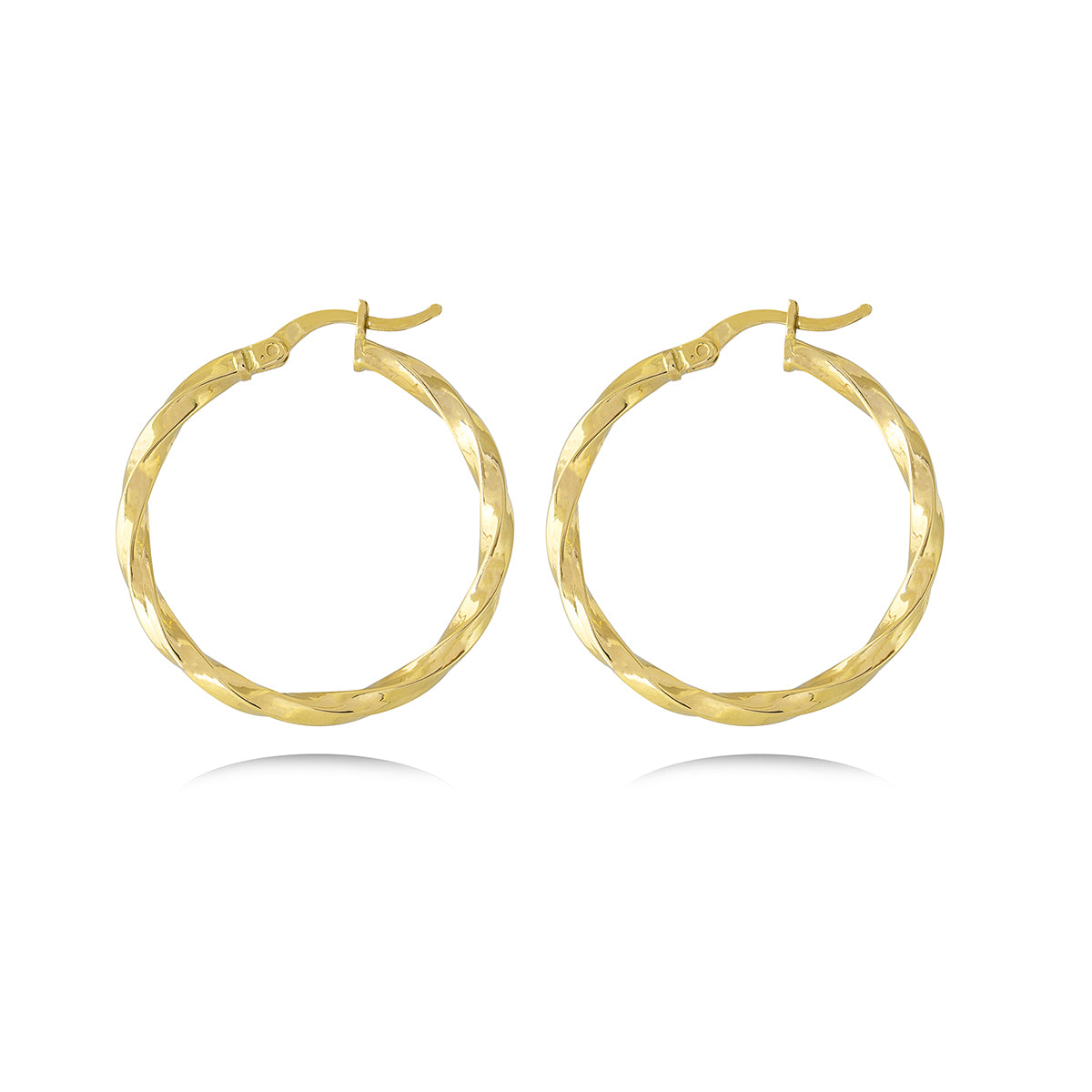 Twist Hoop Earrings in 18k Yellow Gold