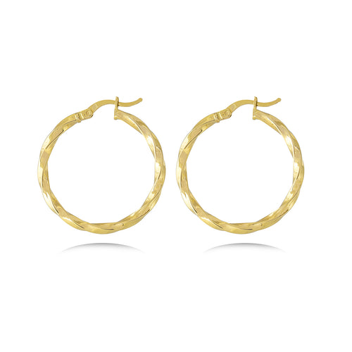 Twist Hoop Earrings in 18k Yellow Gold