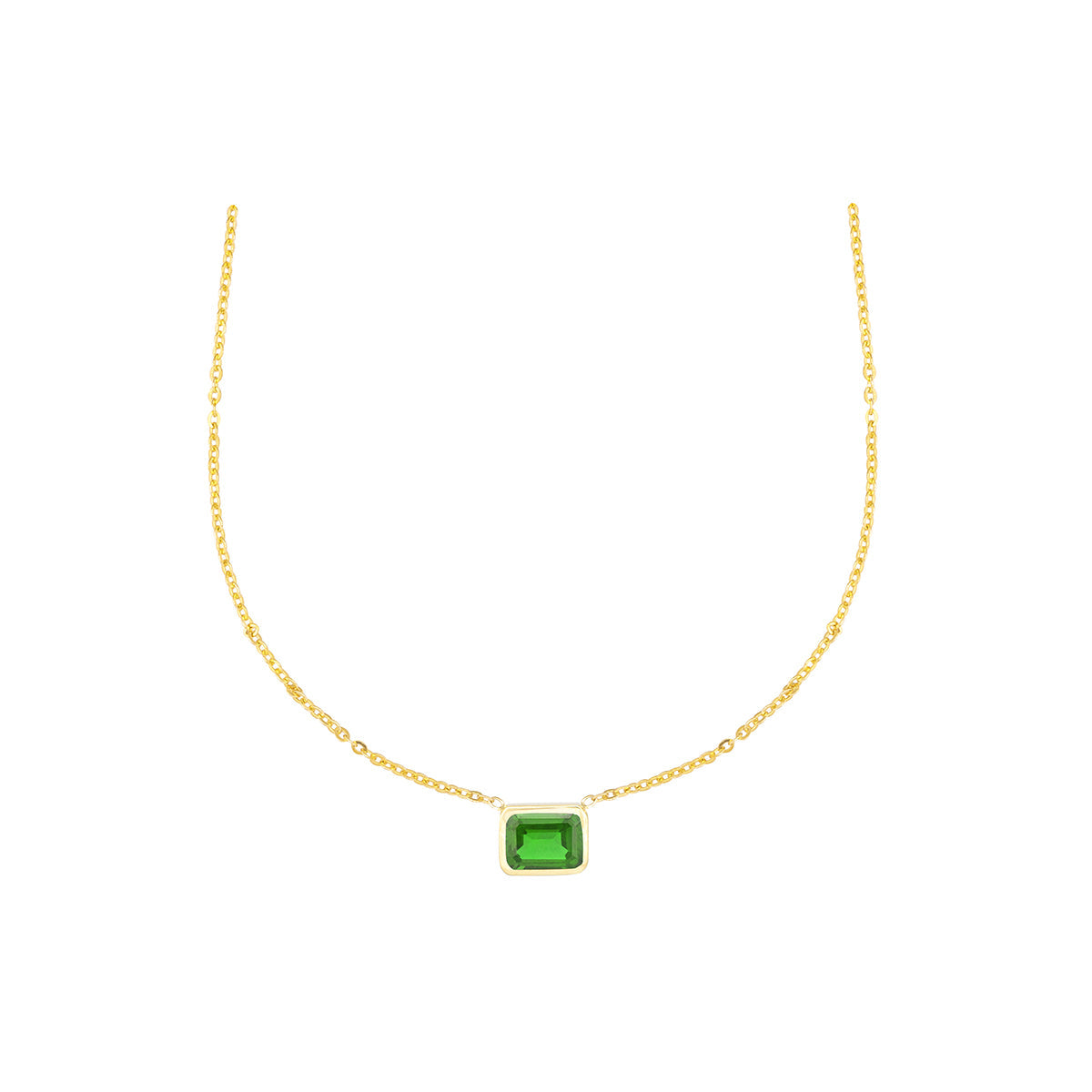 Garnet Necklace in 18K Yellow gold
