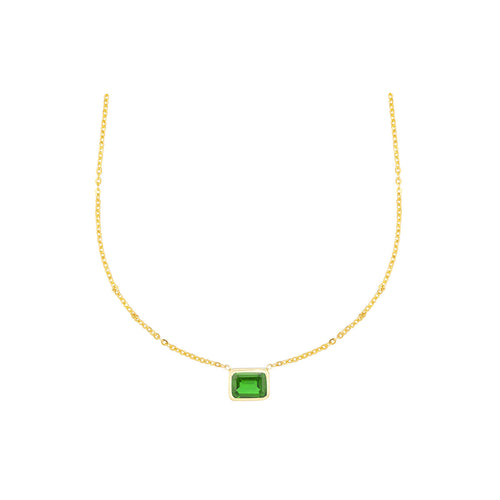 Garnet Necklace in 18K Yellow gold