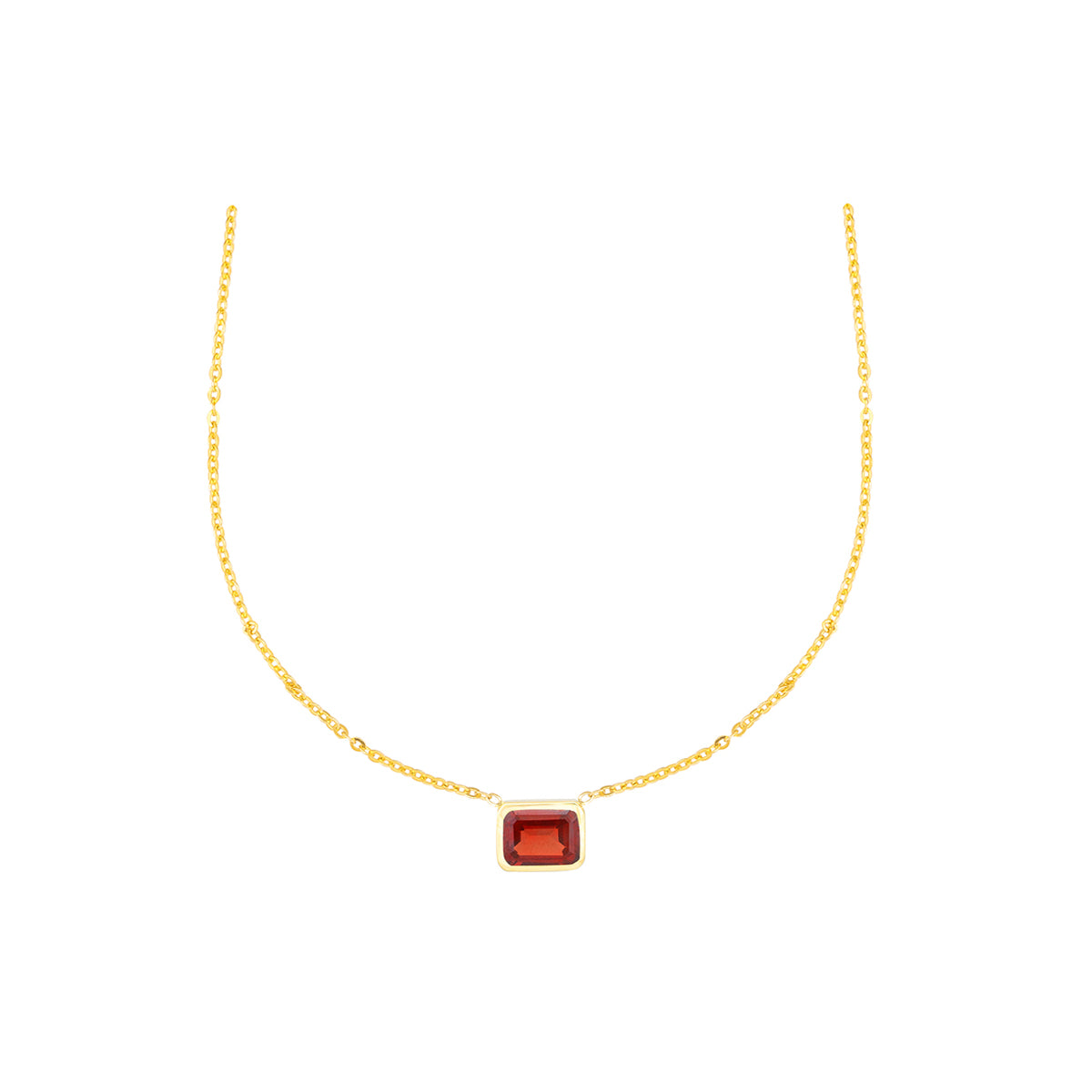 Garnet Necklace in 18K Yellow gold