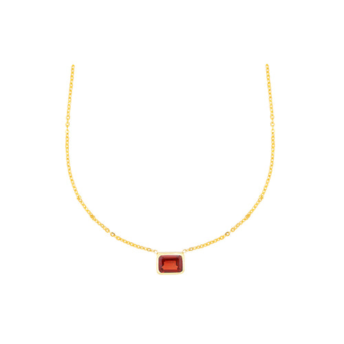 Garnet Necklace in 18K Yellow gold