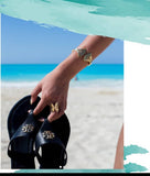 Egyptian Lotus Enamel Ring in 18K Yellow Gold