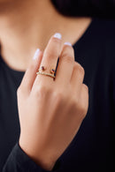 Twilight Embrace: Dual Gold Ring