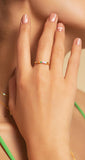 Colorful Gemstone Engagement Ring In 18K Gold - Yellow Gold