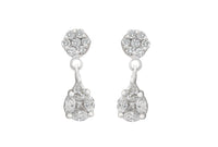 Droplet Diamond Earrings in 18K White Gold