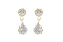 Droplet Diamond Earrings in 18K White Gold