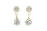 Droplet Diamond Earrings in 18K White Gold