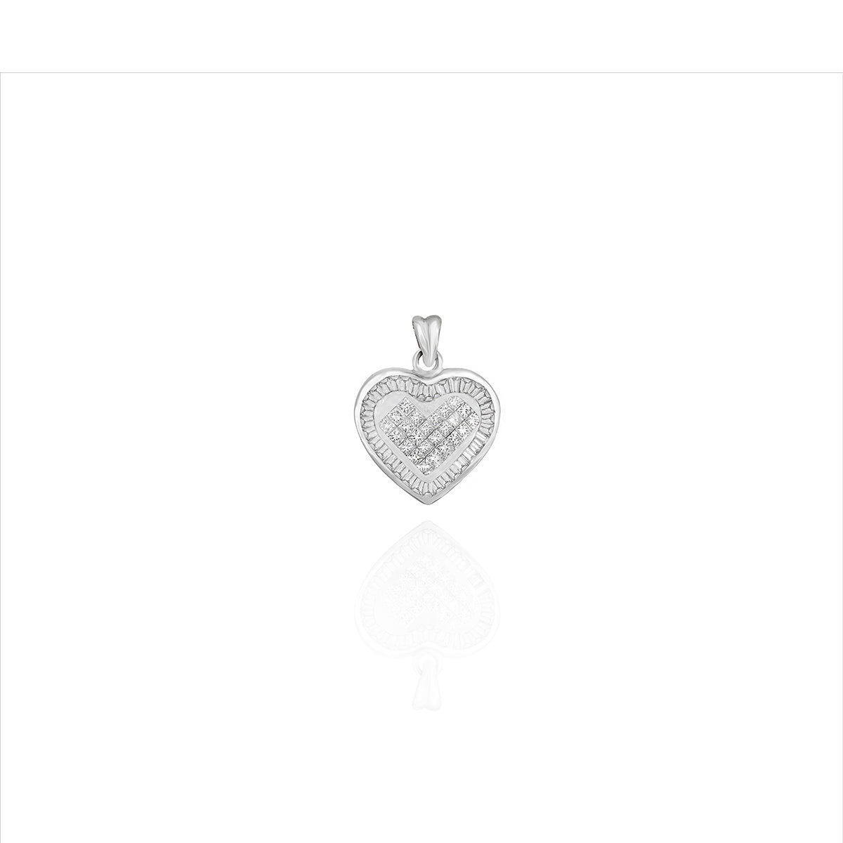 Heart Pendant With Diamond in 18k White Gold