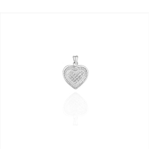 Heart Pendant With Diamond in 18k White Gold