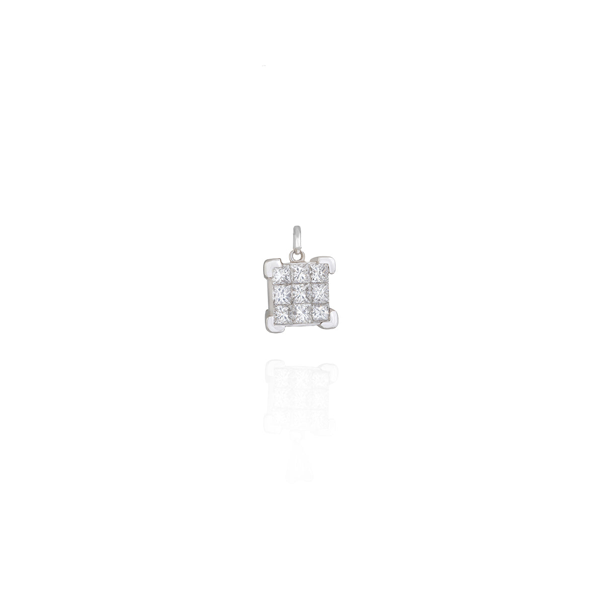Gold Square Diamond Pendant - A Sparkling Statement Piece