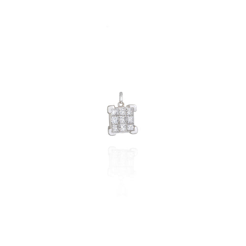 Gold Square Diamond Pendant - A Sparkling Statement Piece