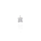 Gold Square Diamond Pendant - A Sparkling Statement Piece