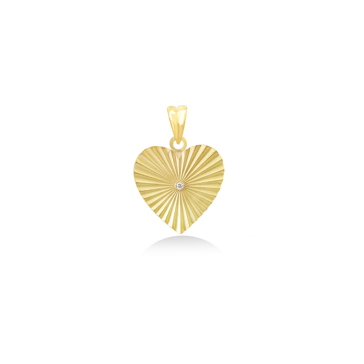Diamond Heart Pendant In 18K Yellow Gold