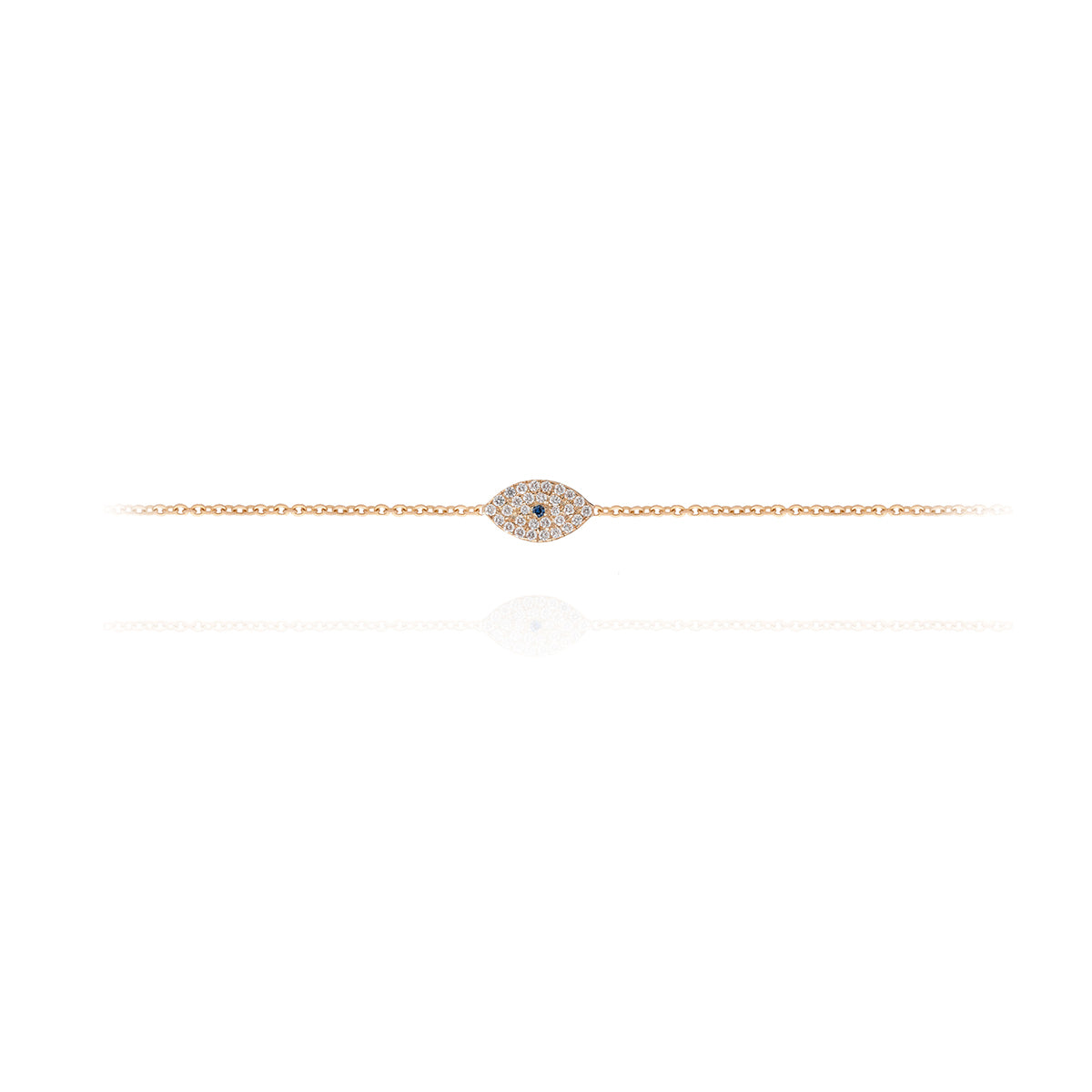Diamond Evil Eye Bracelet in 18k Gold
