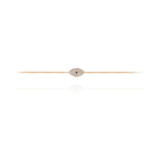 Diamond Evil Eye Bracelet in 18k Gold
