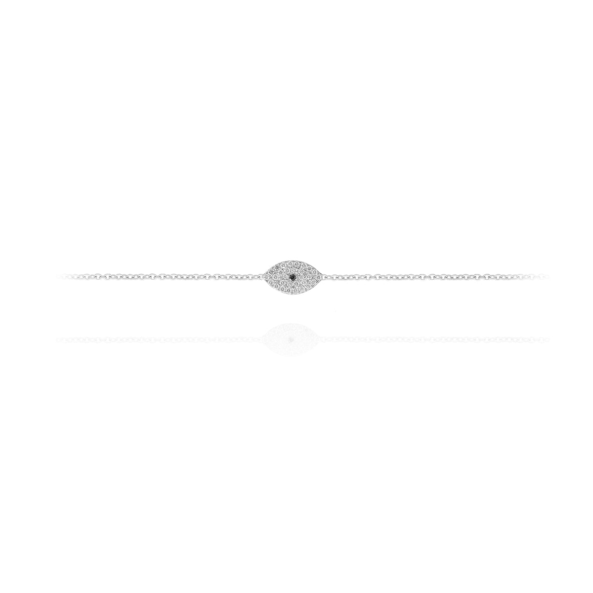 Diamond Evil Eye Bracelet in 18k Gold