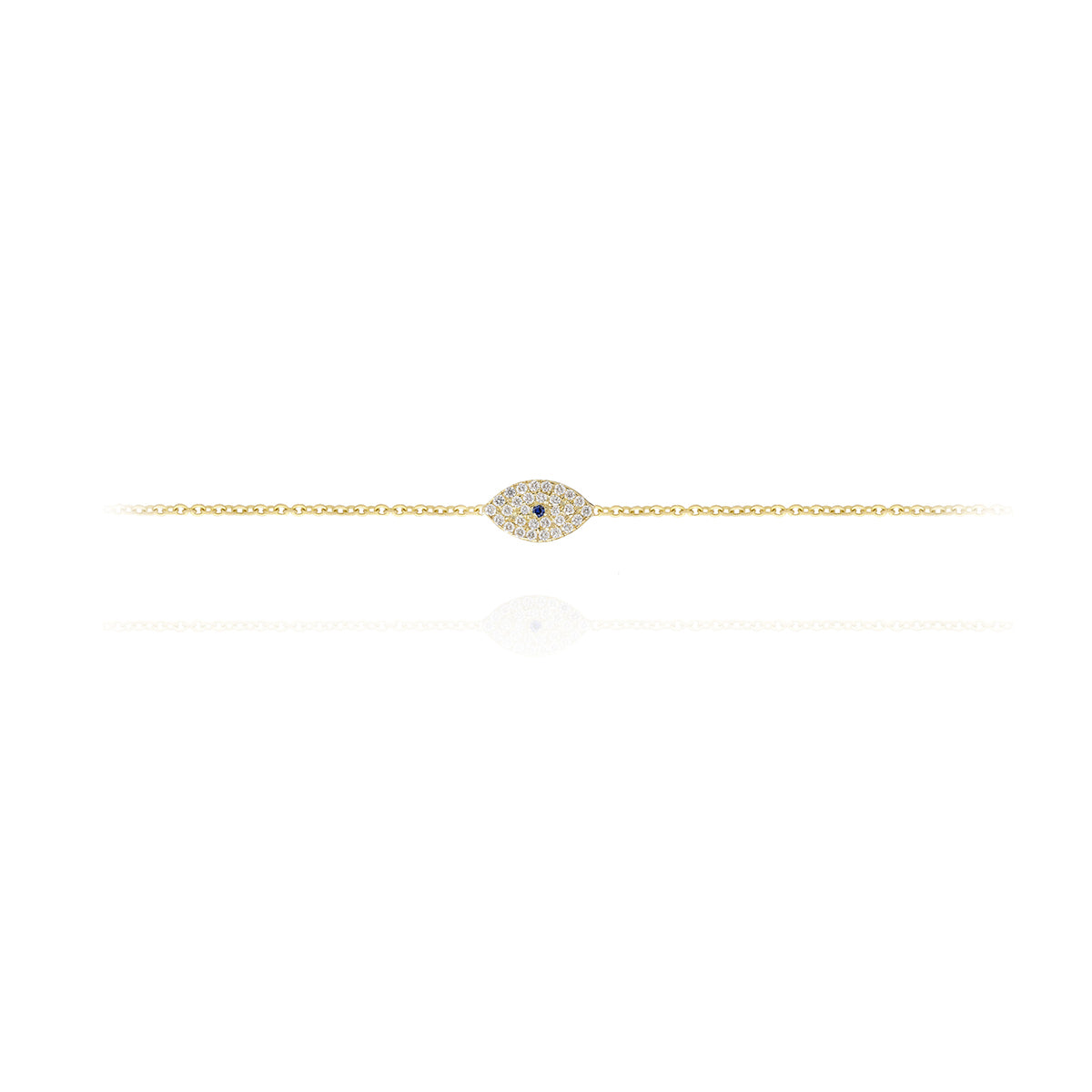 Diamond Evil Eye Bracelet in 18k Gold