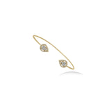 Diamond Pear Shape Cuff Bangle Bracelet in 18k Gold