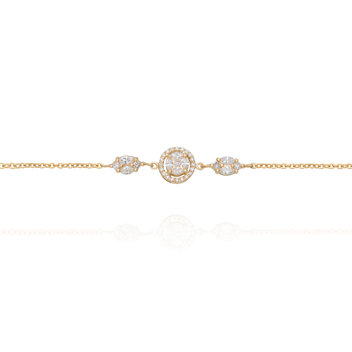 Gold Diamond Chain Bracelet