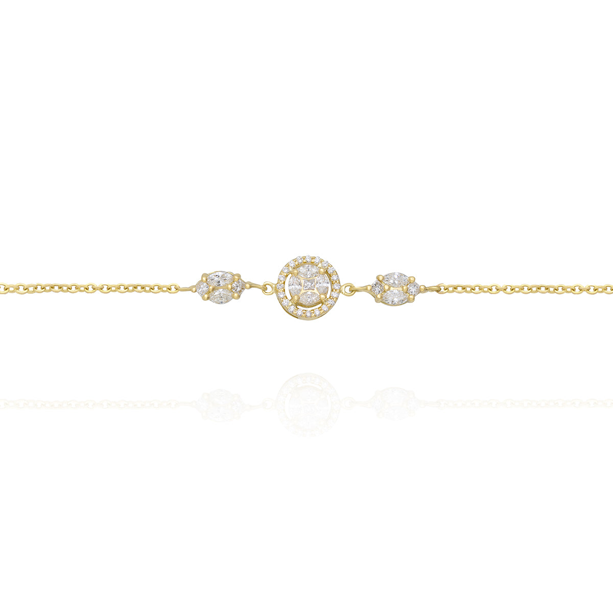 Gold Diamond Chain Bracelet