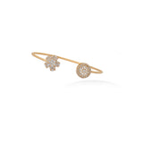 Round Cut Diamond Cuff Bracelet in 18k Gold