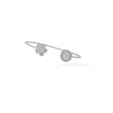 Round Cut Diamond Cuff Bracelet in 18k Gold