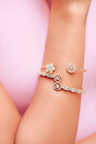 Round Cut Diamond Cuff Bracelet in 18k Gold