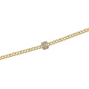 Sophisticated Cuban Link Bracelet with Diamonds