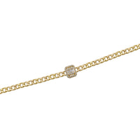 Sophisticated Cuban Link Bracelet with Diamonds