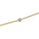 Sophisticated Cuban Link Bracelet with Diamonds