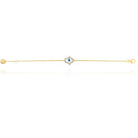 Gold Diamond Hamsa Hand Chain Bracelet