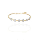 Diamond Beaded Bangle in 18k Yellow Gold