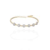Diamond Beaded Bangle in 18k Yellow Gold