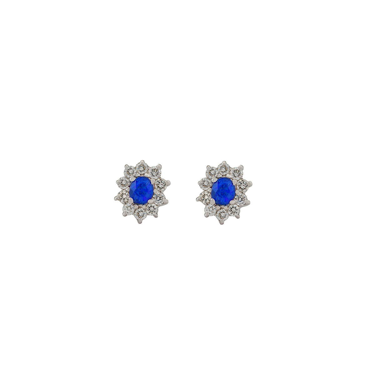 Flower Vintage Earrings With Round Emerald And Diamonds