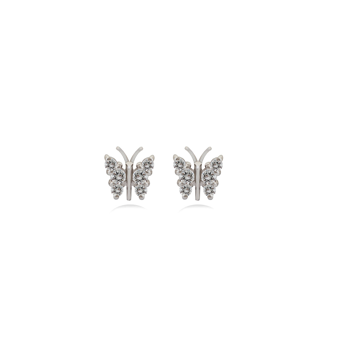 Diamond Butterfly Earrings in 18k White Gold